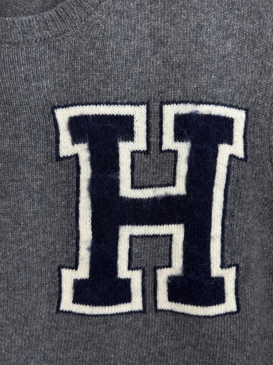 Vintage Tommy Hilfiger Sweater in grey, unisex, size XL – second-hand