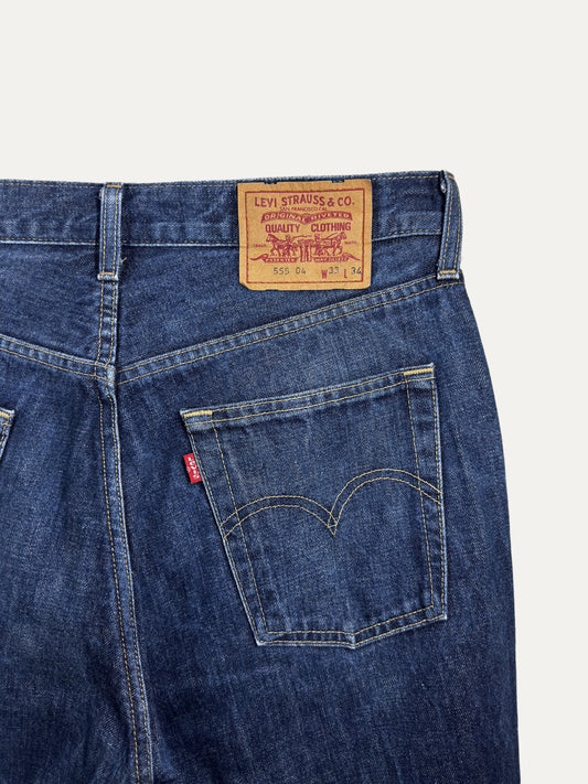 Vintage Levi's 555 Straight Jeans in mid wash, men's, size W33 L34 – second-hand