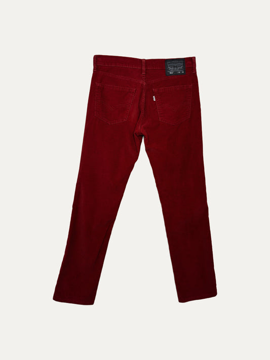 Vintage Levi's 511 Slim Jeans in red, unisex, size W32 L34 – second-hand