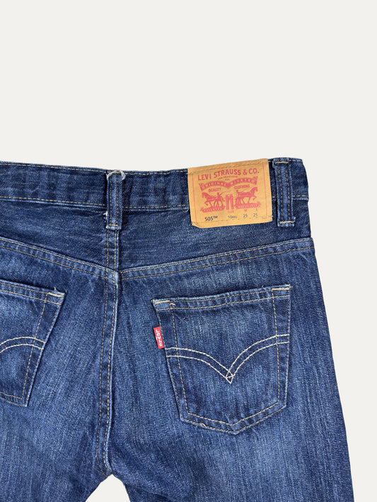 Vintage Levi's 505 Straight Jeans in dark wash, unisex, size W25 – second-hand