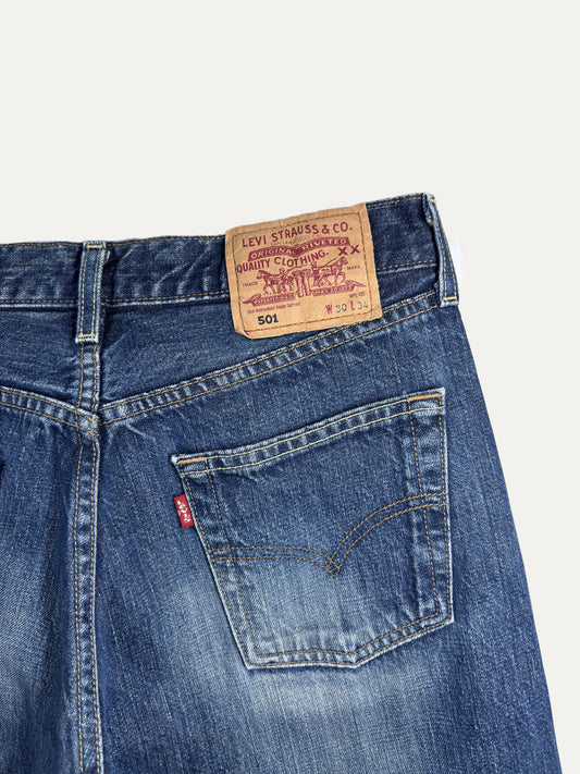 Vintage Levi's 501 Straight Jeans in mid wash, unisex, size W30 L34 – second-hand
