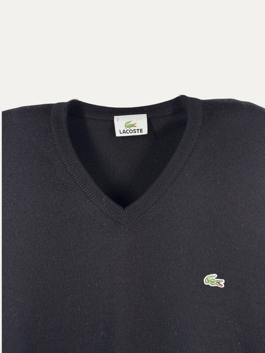 Vintage Lacoste Sweater in black, unisex, size XXL – second-hand