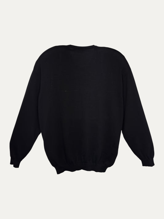 Vintage Lacoste Sweater in black, unisex, size XXL – second-hand