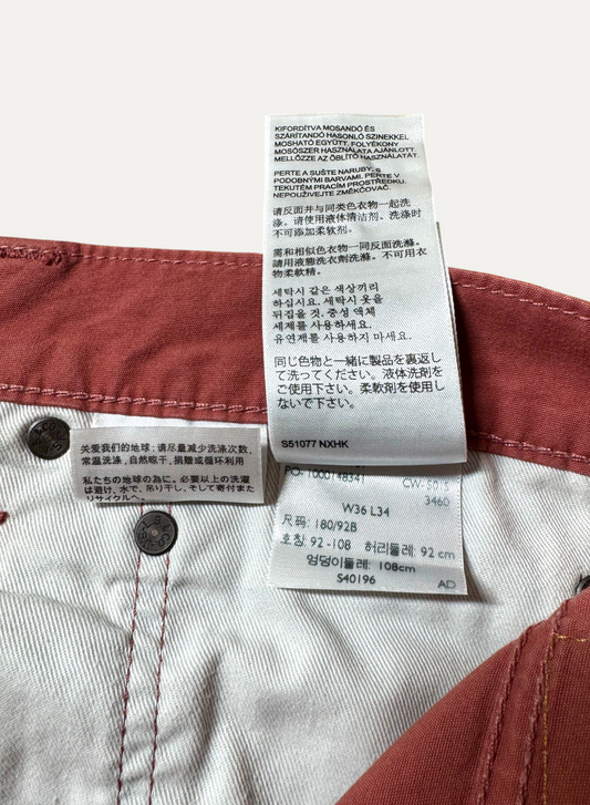 Vintage Levi's 511 Slim Jeans in red, men's, size W36 L34 – second-hand
