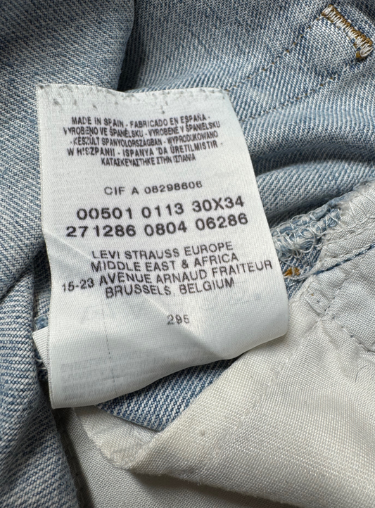 Vintage Levi's 501 Straight Jeans in blue, unisex, size W30 L34 – second-hand