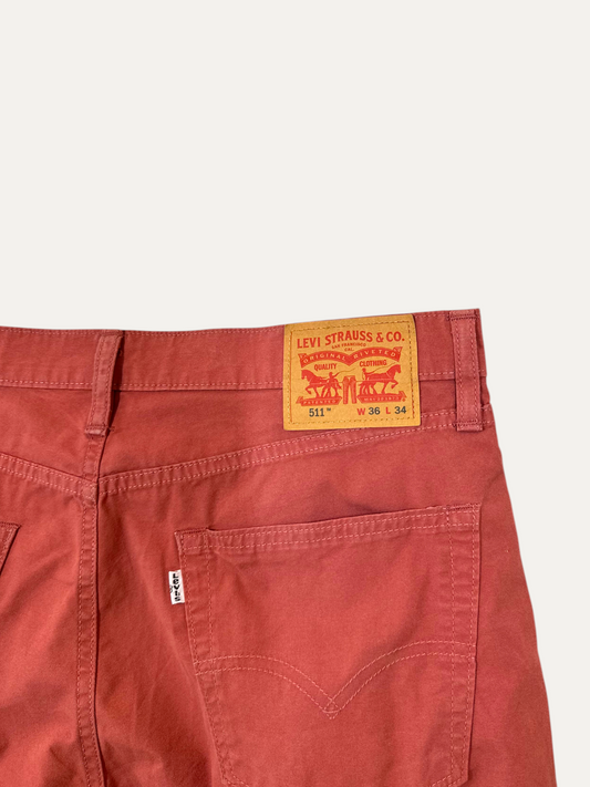 Vintage Levi's 511 Slim Jeans in red, men's, size W36 L34 – second-hand