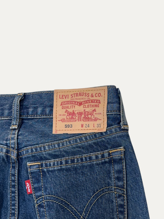 Vintage Levi's 593 Skinny Jeans in blue, women's, size W24 L31 – second-hand