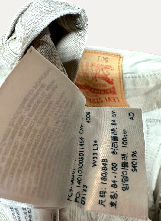 Vintage Levi's 501 Straight Jeans unisex, size W33 L34 – second-hand