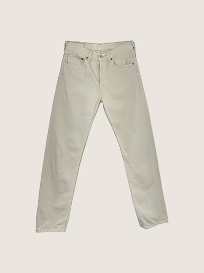 Vintage Levi's 501 Straight Jeans in beige, unisex, size W32 L36 – second-hand