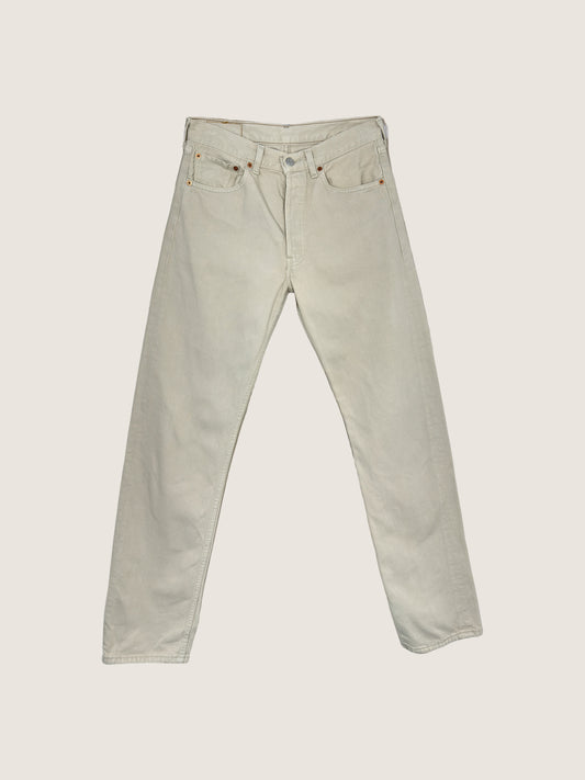 Vintage Levi's 501 Straight Jeans in beige, unisex, size W32 L36 – second-hand