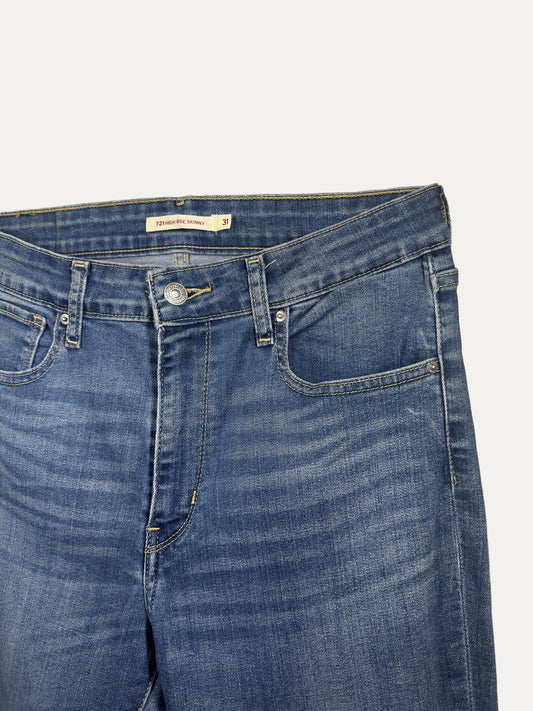 Vintage Levi's 721 Skinny Jeans in mid wash, unisex, size W31 – second-hand