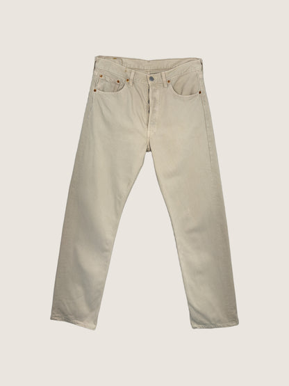 Vintage Levi's 501 Straight Jeans in beige, unisex, size W32 L34 – second-hand