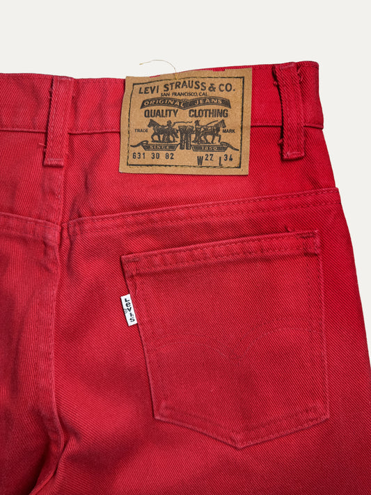 Vintage Levi's 631 Slim Jeans in red, women's, size W27 L34 – second-hand