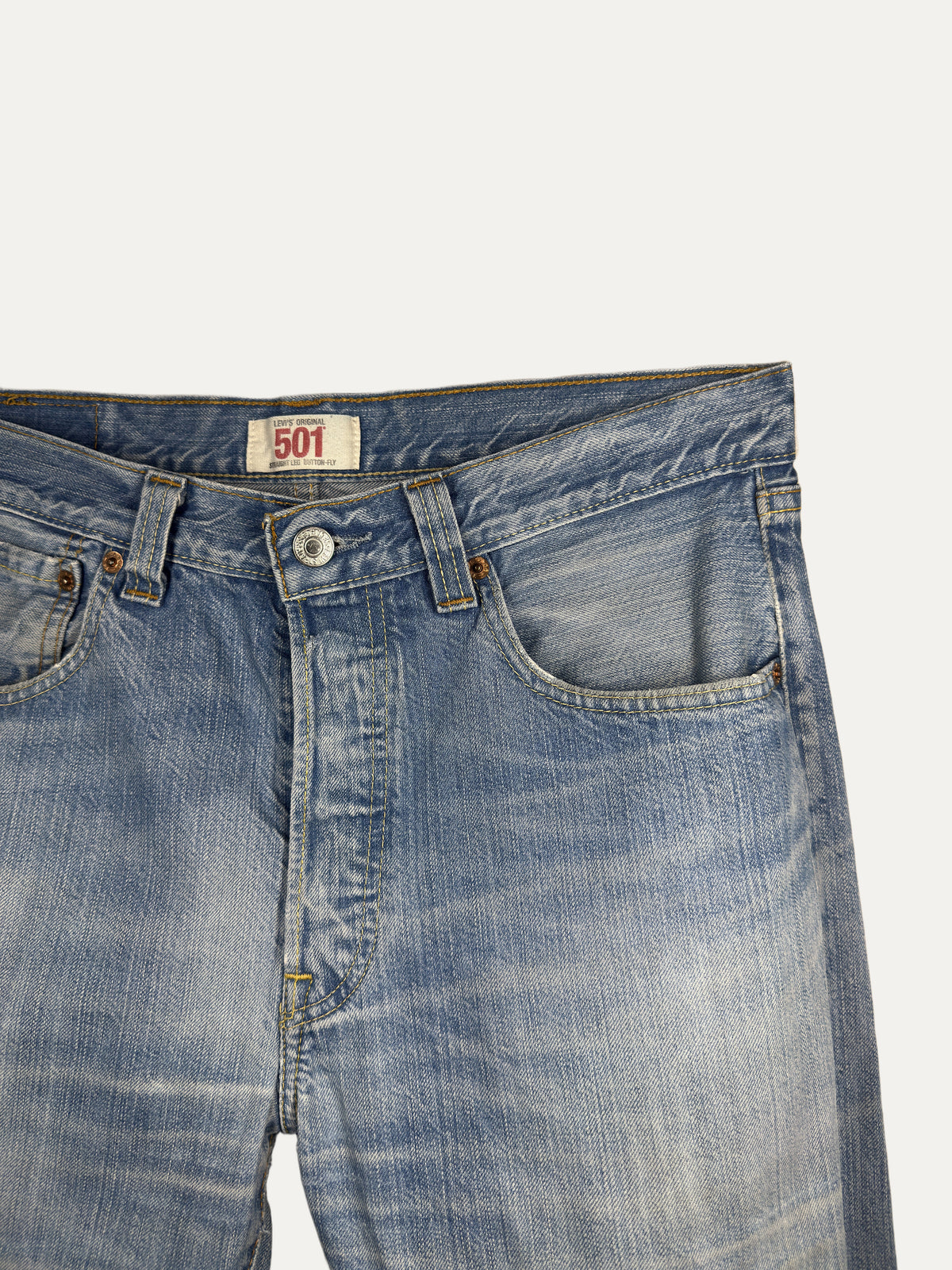 Vintage Levi's 501 Straight Jeans in light wash, unisex, size W32 L34 – second-hand