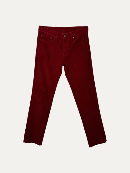 Vintage Levi's 511 Slim Jeans in red, unisex, size W32 L34 – second-hand
