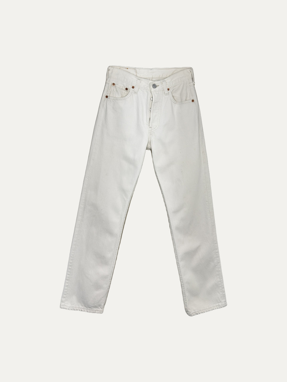 Vintage Levi's 501 Straight Jeans in white, unisex, size W27 L34 – second-hand