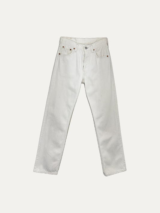 Vintage Levi's 501 Straight Jeans in white, unisex, size W27 L34 – second-hand