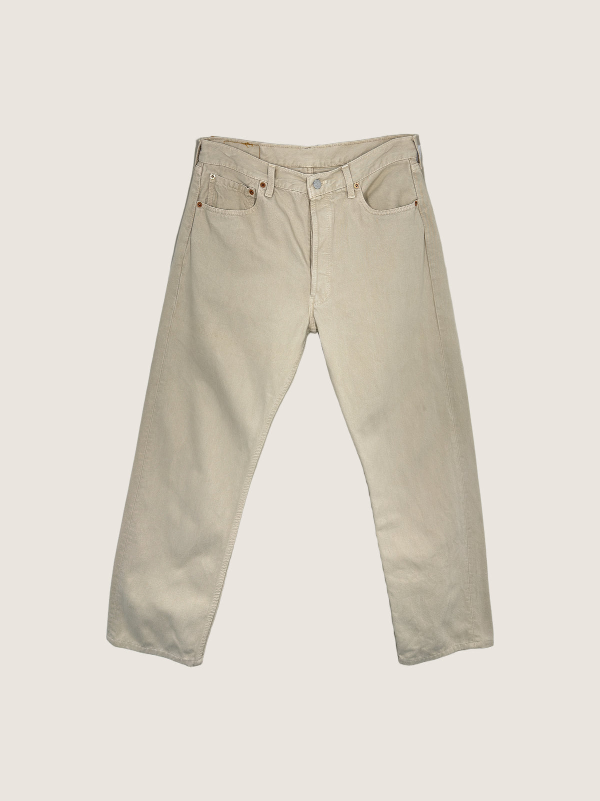 Vintage Levi's 501 Straight Jeans in beige, unisex, size W34 L36 – second-hand