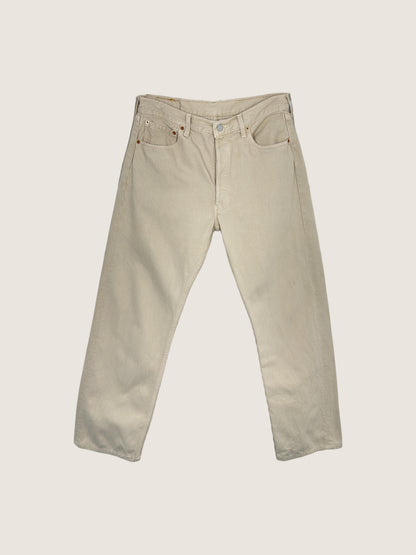 Vintage Levi's 501 Straight Jeans in beige, unisex, size W34 L36 – second-hand