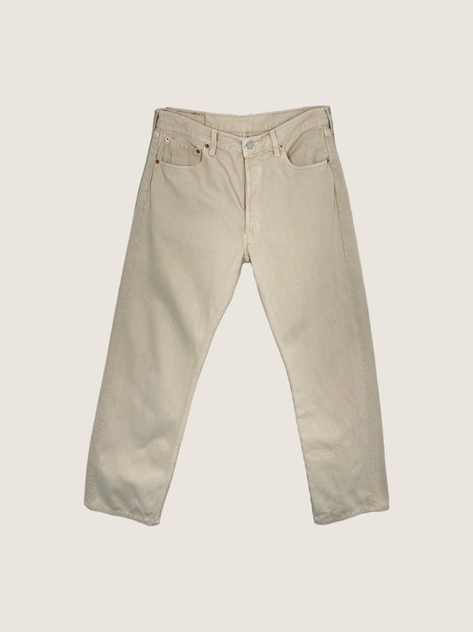 Vintage Levi's 501 Straight Jeans in beige, unisex, size W34 L36 – second-hand