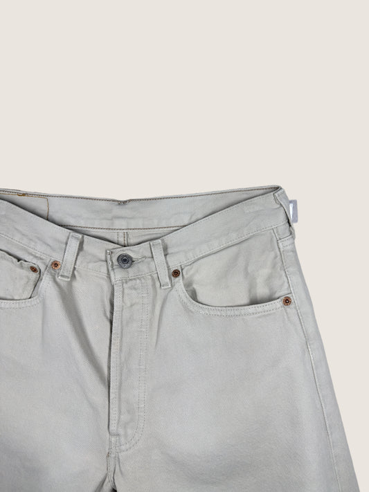 Vintage Levi's 501 Straight Jeans in beige, unisex, size W32 L36 – second-hand