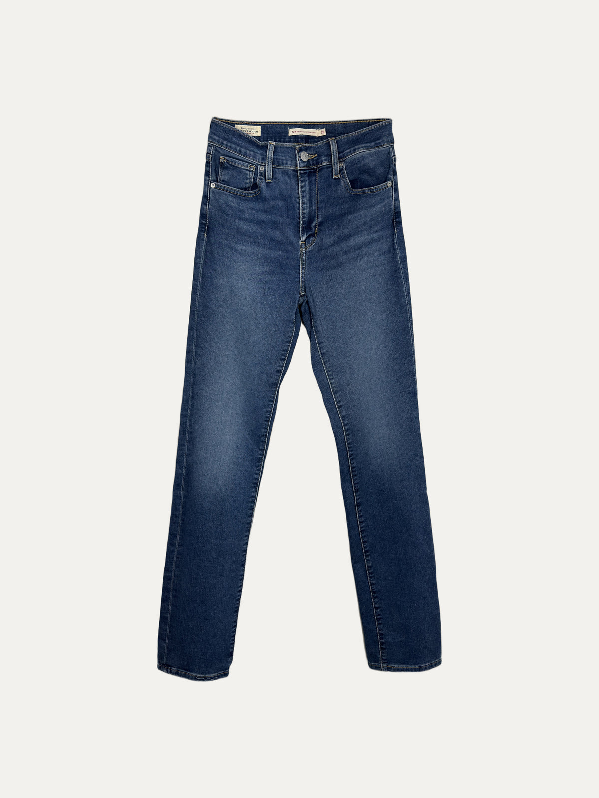 Vintage Levi's 724 Straight Jeans in mid wash, women's, size W26 – second-hand