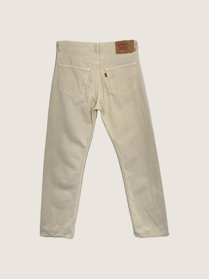 Vintage Levi's 501 Straight Jeans in beige, unisex, size W32 L34 – second-hand