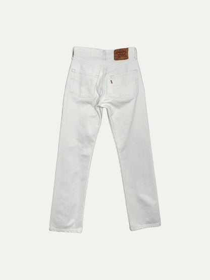 Vintage Levi's 501 Straight Jeans in white, unisex, size W27 L34 – second-hand