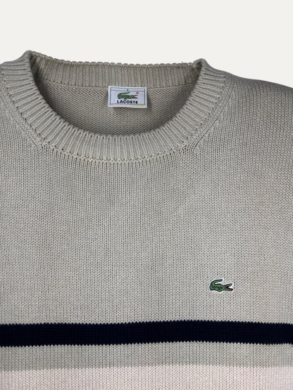 Vintage Lacoste Sweater in beige, unisex, size XL – second-hand