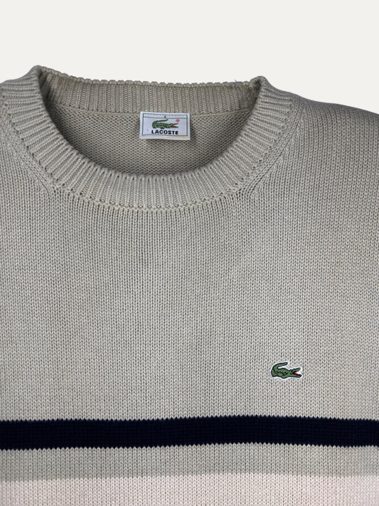 Vintage Lacoste Sweater in beige, unisex, size XL – second-hand