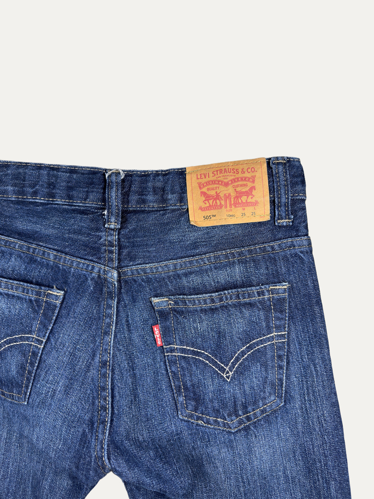Vintage Levi's 505 Straight Jeans in dark wash, unisex, size W25 – second-hand