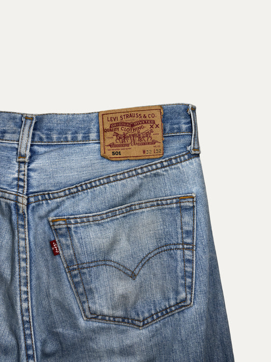 Vintage Levi's 501 Straight Jeans in light wash, unisex, size W32 L32 – second-hand