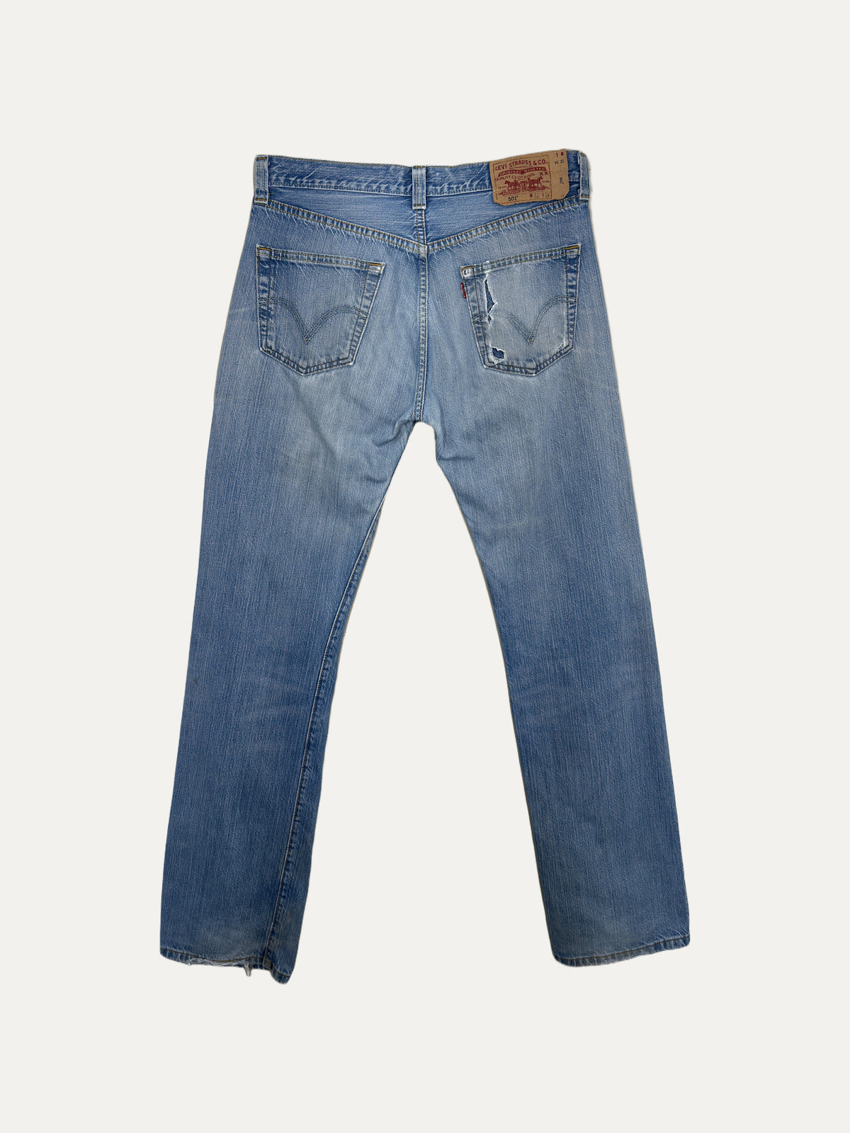 Vintage Levi's 501 Straight Jeans in light wash, unisex, size W32 L34 – second-hand