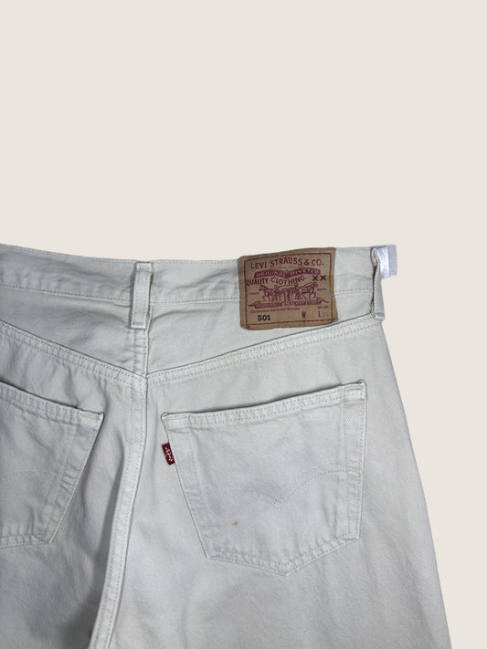 Vintage Levi's 501 Straight Jeans in beige, unisex, size W32 L36 – second-hand