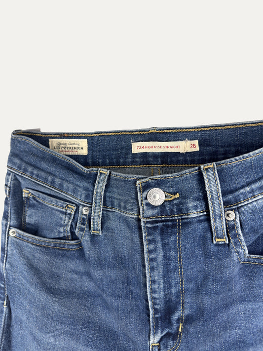 Vintage Levi's 724 Straight Jeans in mid wash, women's, size W26 – second-hand