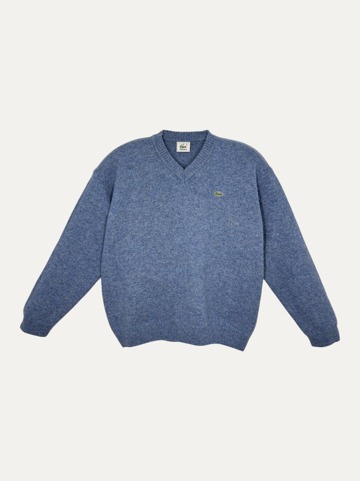 Vintage Lacoste Sweater in blue, unisex, size L – second-hand
