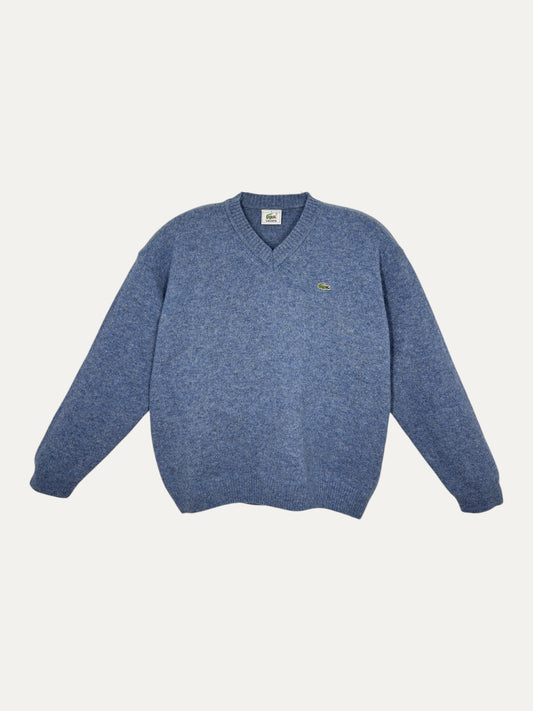 Vintage Lacoste Sweater in blue, unisex, size L – second-hand
