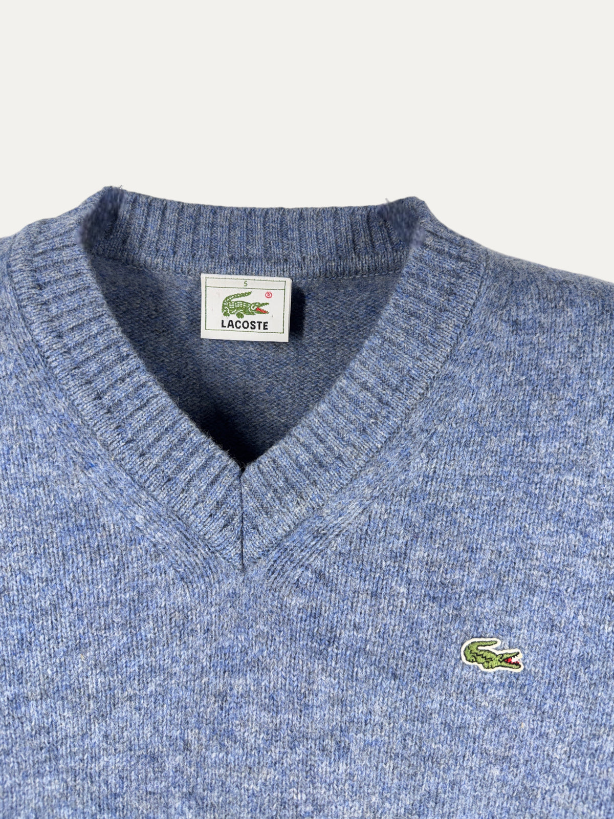 Vintage Lacoste Sweater in blue, unisex, size L – second-hand