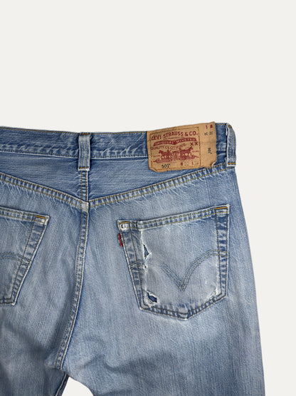 Vintage Levi's 501 Straight Jeans in light wash, unisex, size W32 L34 – second-hand