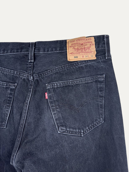 Vintage Levi's 501 Straight Jeans in black, unisex, size W34 L36 – second-hand