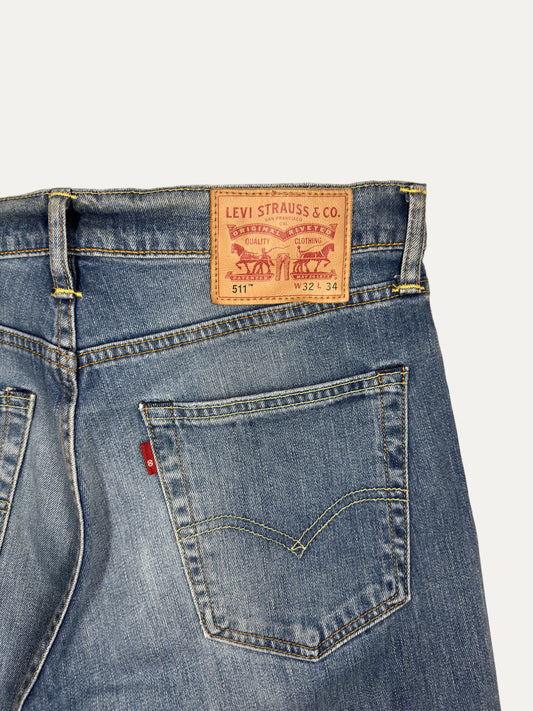Vintage Levi's 511 Slim Jeans in light wash, unisex, size W32 L34 – second-hand