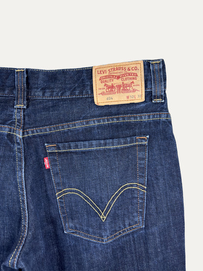 Vintage Levi's 604 Bootcut Jeans in dark wash, unisex, size W32 L32 – second-hand