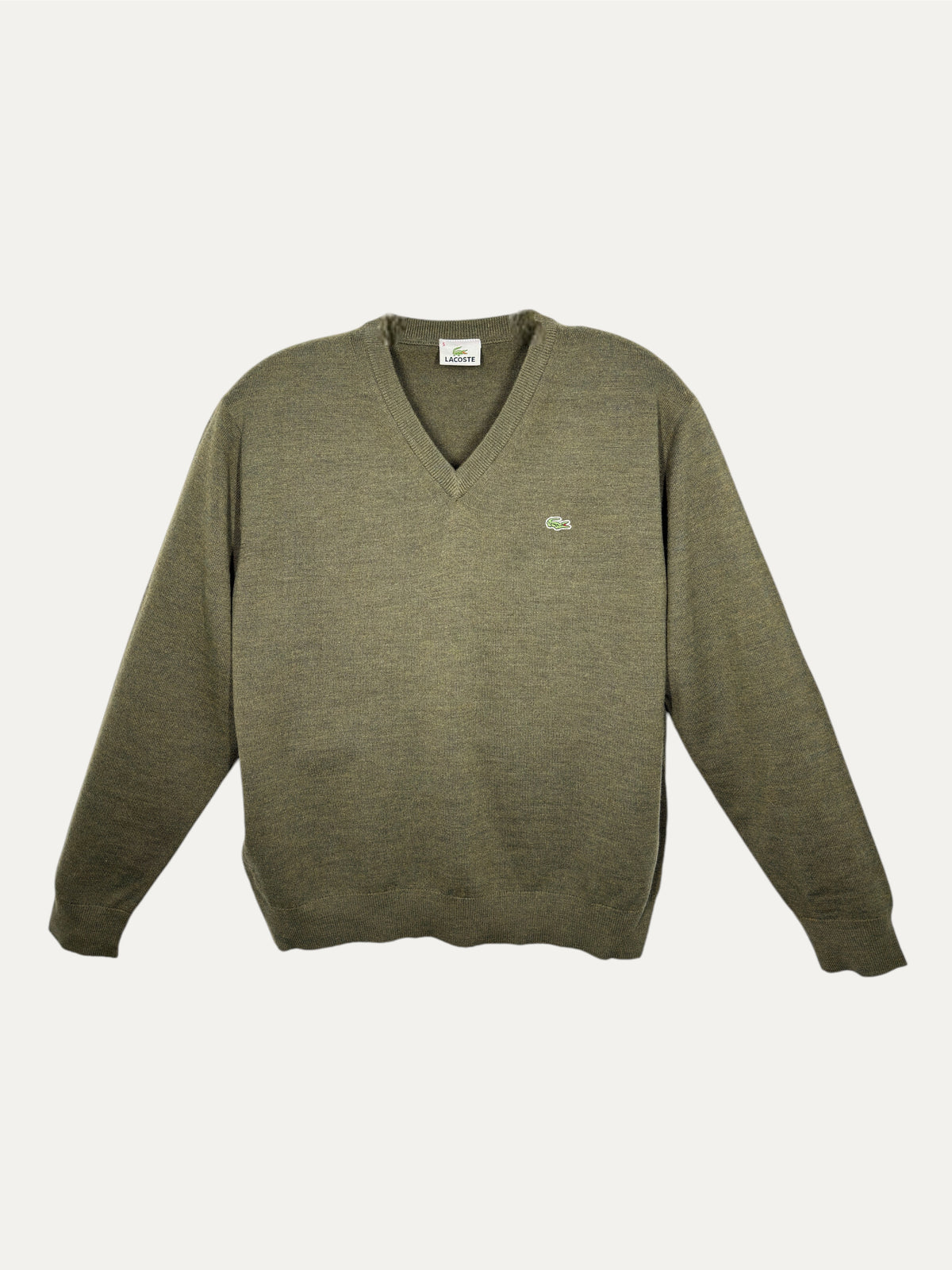 Vintage Lacoste Sweater in green, unisex, size L – second-hand