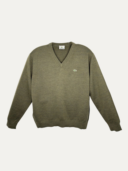 Vintage Lacoste Sweater in green, unisex, size L – second-hand