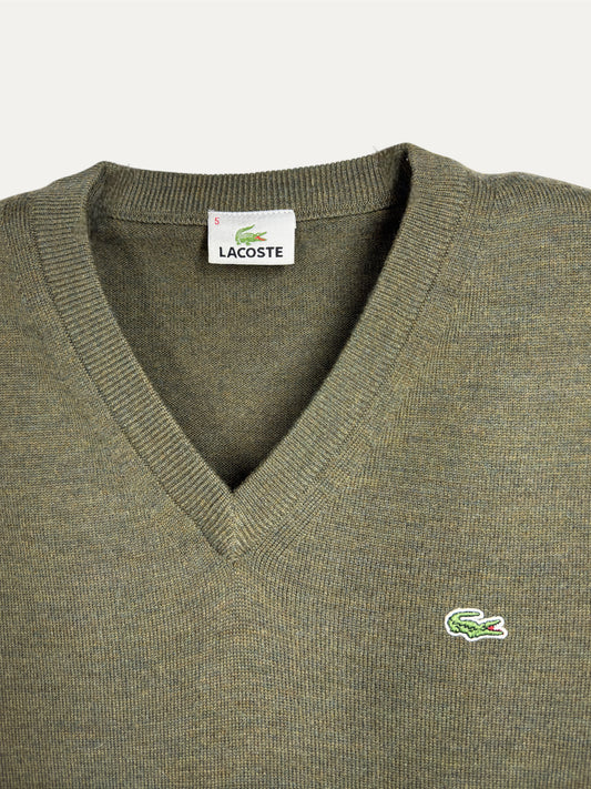 Vintage Lacoste Sweater in green, unisex, size L – second-hand