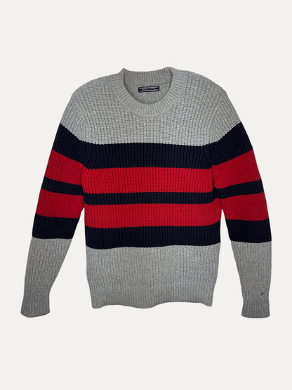 Vintage Tommy Hilfiger Sweater in grey, men's, size L – second-hand