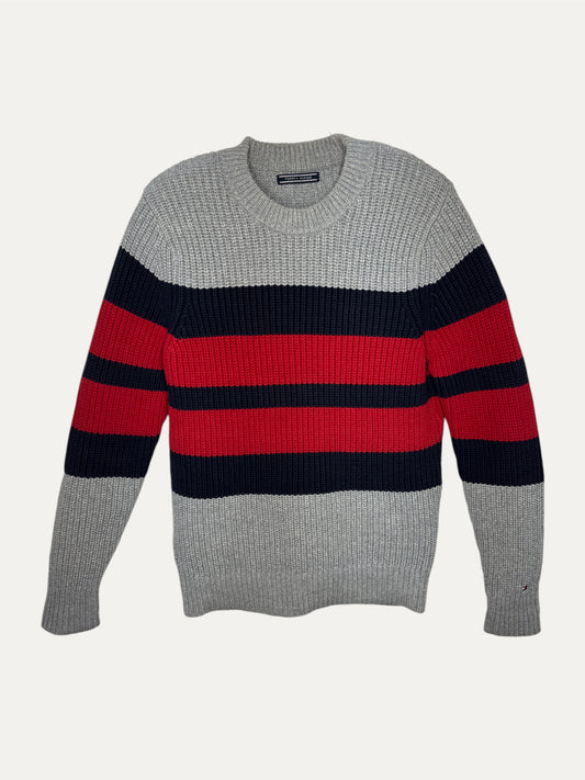 Vintage Tommy Hilfiger Sweater in grey, men's, size L – second-hand