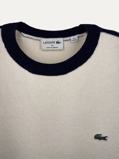 Vintage Lacoste Sweater in beige, unisex, size XXL – second-hand
