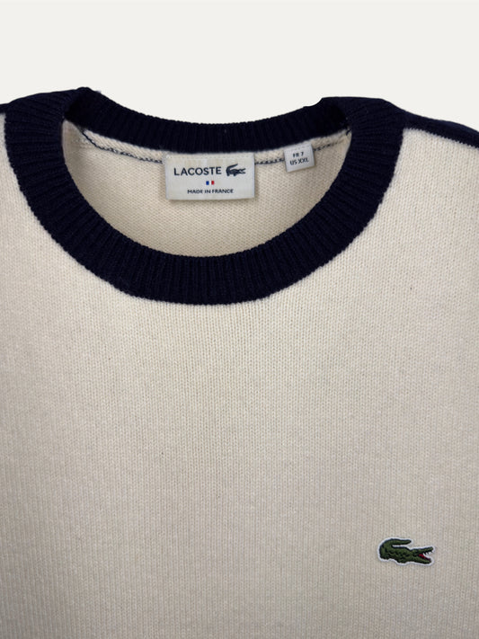 Vintage Lacoste Sweater in beige, unisex, size XXL – second-hand