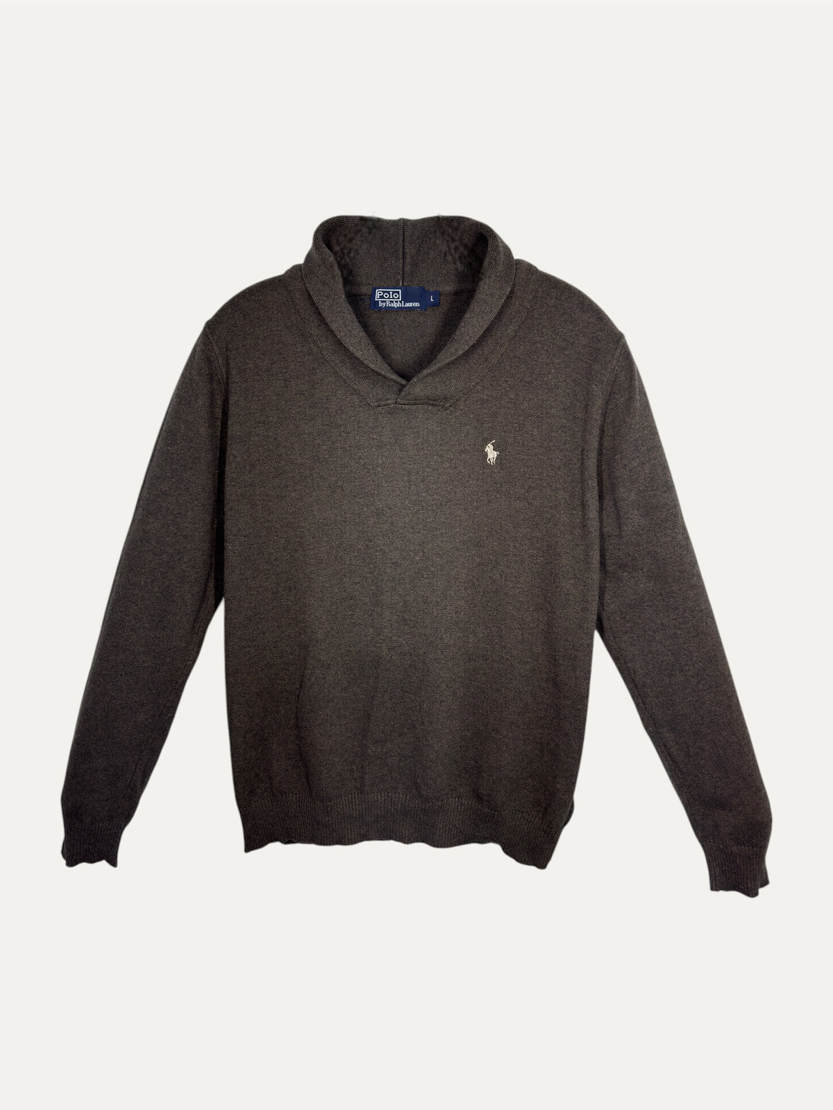 Vintage Polo Ralph Lauren Sweater in brown, unisex, size L – second-hand